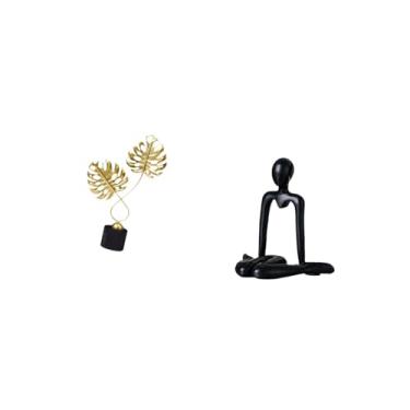 Imagem de Fenteer Escultura Abstrata em Forma de Folha Representando Um Pensador de Ferro, Peça Decorativa Colecionável para Mesa, Armário, Quarto, Estante, Interior, I