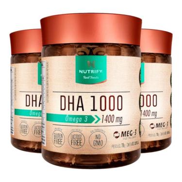 Imagem de Kit 3 ômega 3 Dha 1000 Nutrify 60 Cápsulas