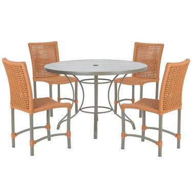 Imagem de Mesa Ascoli 4 Cadeiras Cannes De Alumínio Fendi Trama Terra Cota