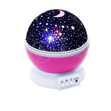 Imagem de Luminária Projetor Abajur Estrelas Galáxia Animado Céu Rosa