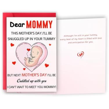 Imagem de HEJOYN Presentes de primeiro dia das mães para mãe nova, feliz primeiro dia das mães cartão de presente do bebê, cartão de presente de gravidez para mãe grávida, mãe pela primeira vez, para ser mamãe