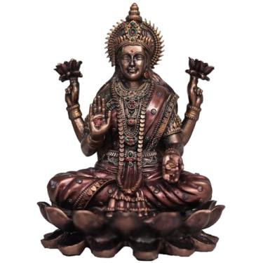 Imagem de Gangesindia Estátua da deusa Lakshmi sentada em lótus para decoração de casa e escritório Puja quarto e escritório melhor presente estátua ídolo