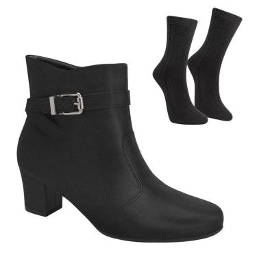 Imagem de Kit Bota Piccadilly Laura Cano Curto Feminina + Par de Meia