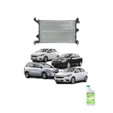 Imagem de Kit Radiador GM Cobalt Spin Prisma Onix 12/17 C com Aditivo Verde MWM MPARTS