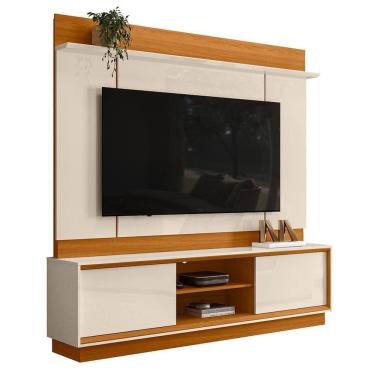 Imagem de Estante Home Theater Siena Cinamomo/off White Para Tv Até 75” - Madetec Cinamomo/off White