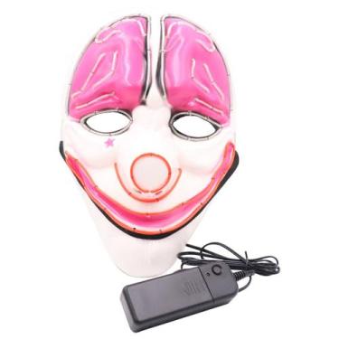 Imagem de Máscara LED Paydays 2 Clown Luminous Halloween Cosplay - yiweisai