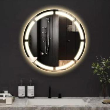 Imagem de Espelho Decorativo Jateado com LED Frontal e Touch Screen - Luxo e Sof