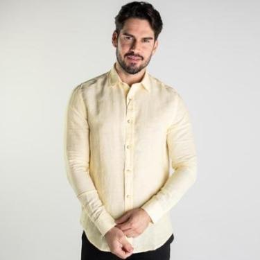 Imagem de Camisa Aramis Slim Fit Linho Amarela-Masculino