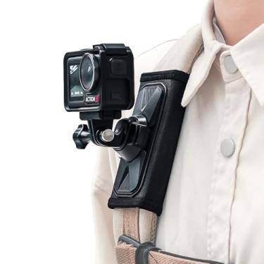 Imagem de Rugvis Suporte de ombro de liberação rápida, compatível com GoPro 12/11/10/9 e DJI OSMO Action 6/5Pro/4/3/, suporte de câmera antiderrapante ajustável para vlog de mãos livres