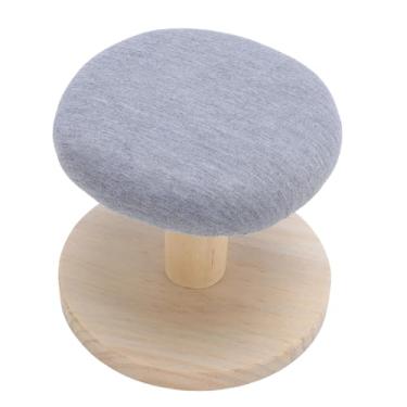 Imagem de Pequeno Banquinho de Ferro Redondo, de Madeira Sólida Estável Multifuncional, Mini Banquinho da Placa de Ferro Com Colares de Mangas para Costura, Salas de Artesanato, Domicílio