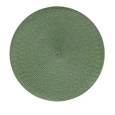 Imagem de Jogo Americano Redondo de Jantar 38cm - Kit 4 ou 6 Peças Mesa Posta Cozinha Elegante e Durável (Verde Militar,KIT6)