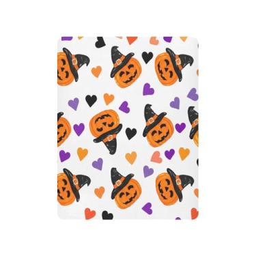 Imagem de JUZIHAI Lençol de berço Pumpkins Witch Halloween para meninos e meninas, macio, elástico, respirável, para berço padrão e cama infantil, 99 x 68 cm