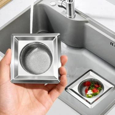 Imagem de 2 coletores de cabelo para ralo de banheiro – coador/tampa de ralo de chuveiro de aço inoxidável e silicone (preto)