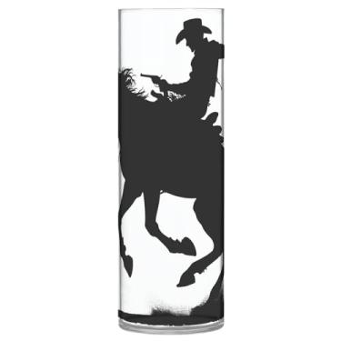 Imagem de JUZIHAI Vaso de cavalo caubói para flores 9,9 cm x 30 cm cilindro de plástico moderno vaso de flores para centro de mesa de casamento decoração de casa