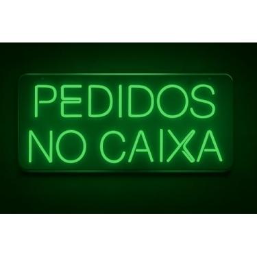 Imagem de Painel Luminária Neon Led - Pedidos No Caixa Acrílico 70cm A Escolher 127/220v (Verde)