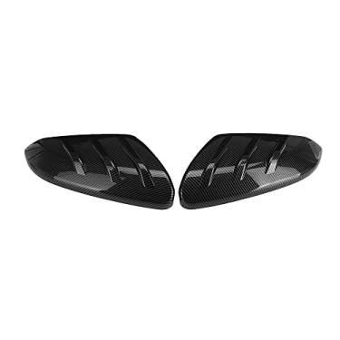 Imagem de Riloer 1 par de capas de espelho retrovisor de porta lateral de carro, tampa do espelho retrovisor da porta, compatível com Honda Civic 10Th 2016-2021, fibra de carbono (formato sem buzina)