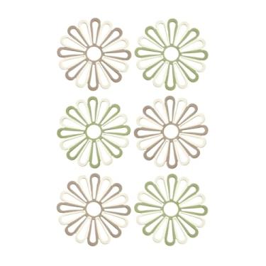 Imagem de 6 peças, jogo americano de silicone, multifuncional, impermeável, lavável, isolamento térmico, tapete para copos, para mesa de jantar, acessórios de cozinha, ideal para uso na cozinha de jantar