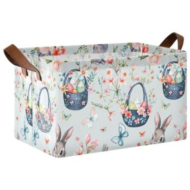 Imagem de Cestas de primavera de Páscoa, grande caixa de armazenamento para armazenamento de suéteres, para armário, cesta para brinquedos de cães, para organização e armazenamento, quarto, 17 x 29 x 25 cm, 1