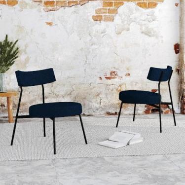 Imagem de Conjunto 2 Poltronas Estofadas Stout Etnico Marinho Est.preta