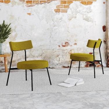 Imagem de Conjunto 2 Poltronas Estofadas Stout Mostarda City Est.preta