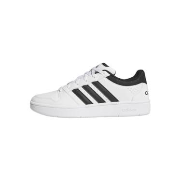 Imagem de adidas Tênis masculino clássico Hoops, Branco/preto/cinza órbita, 39