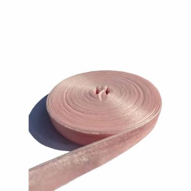Imagem de FAYADA Fita de veludo rosa vintage de 10 metros para árvore de Natal, embrulho de presente, buquê de flores, decorações de guirlanda, fabricação de laços, costura (rosa, 5/8 POLEGADAS)