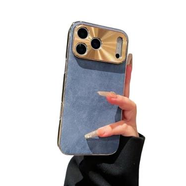 Imagem de Caseative Proteção de lente de câmera de camurça de pelúcia compatível com capa para iPhone (azul, iPhone 16 Pro Max)
