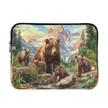 Imagem de Bolsa de trabalho feminina vintage gato malhado marrom 33-13,3 polegadas, proteção abrangente, bolsa de trabalho feminina, urso marrom selvagem, M