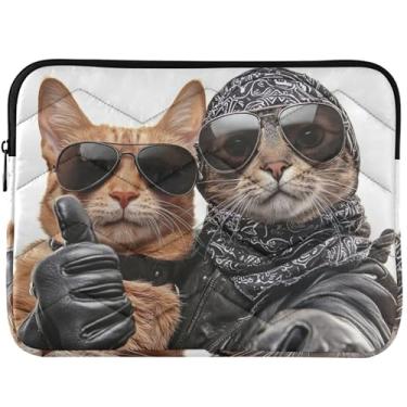 Imagem de Capa de laptop fofa fofa para MacBook Air de 13 polegadas com estampa de cachorro e gato, capa para notebook universal de 13 a 14 polegadas
