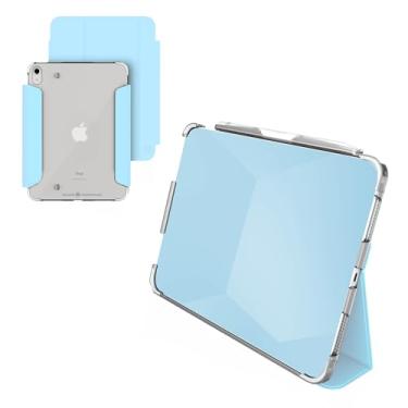 Imagem de STM Capa Studio Max para iPad com suporte magnético, capa transparente à prova de quedas, suporte para Apple Pencil, capa protetora leve para iPad A16/10ª geração (azul mista)