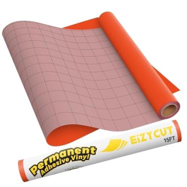 Imagem de EIZYCUT Rolo de vinil adesivo permanente - 30,5 cm x 4,5 m de vinil adesivo laranja para todas as máquinas de corte, para placas, decalques, casa e projetos DIY