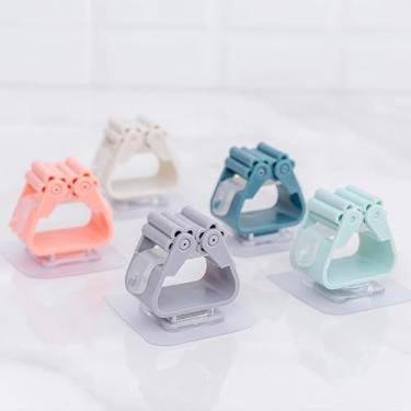 Imagem de 2 peças de suporte de vassoura, gancho de parede de plástico, fácil instalação, sem broca, organizador adesivo forte