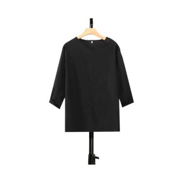 Imagem de T-shirt confortável de manga 3/4 masculina, roupa masculina de verão, 