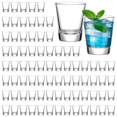 Imagem de SUN GKOTTA Conjunto de 80 copos de vidro, copos de shot de 51 g a granel com base pesada, pequenos copos de vidro para vodca, tequila, expresso, chocolate, cerveja, uísque