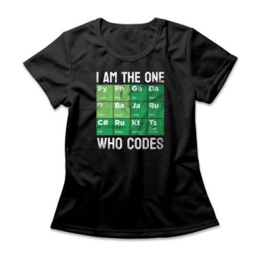 Imagem de Camiseta Feminina The One Who Codes - Studio Geek, G, Preto