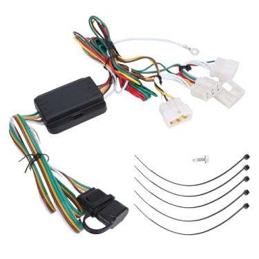 Imagem de Jiawu Chicote elétrico de reboque de 4 pinos, conector T plano de 4 vias de substituição para 1995-2004, plug and play para lanternas traseiras, indicadores de direção
