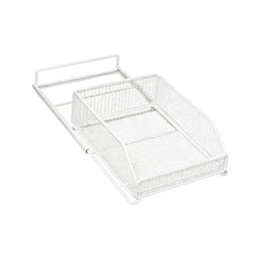 Imagem de ＫＬＫＣＭＳ Organizador de armário deslizante, porta-temperos, prateleira para guardar utensílios e especiarias no armário, Branco, Extended L