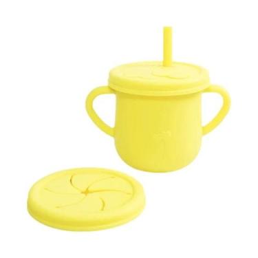 Imagem de Copo De Treinamento De Silicone Fofo Para Bebês Com Alças, Canudos E T