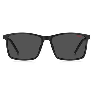Imagem de HUGO Óculos de sol masculinos retangulares HG 1099/S com 100% de proteção UV com capa incluída