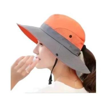 Imagem de Chapéu De Pesca Feminino Com Aba Larga, Secagem Rápida E Proteção Sola