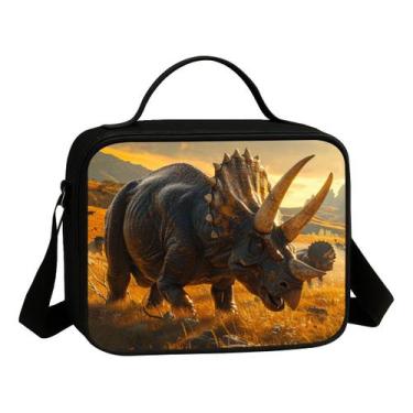 Imagem de Lancheira Termica Escolar Infantil Estampa Menino Floresta Dos Dinossa