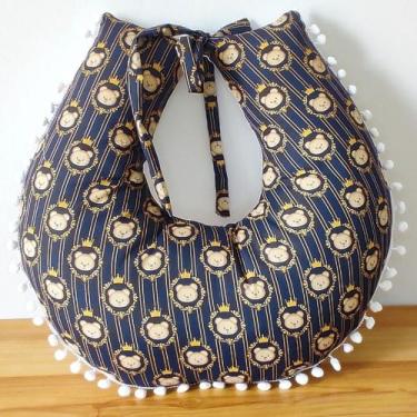 Imagem de Almofada de Amamentação Bebê Tecido 100% Algodão Estampado com Pompom 