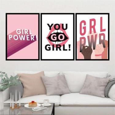 Imagem de Kit 3 Quadros Decorativos Girl Power Grl Pwr