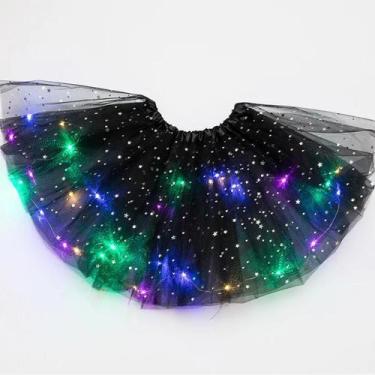 Imagem de Saia De Tule Luminosa LED Para Meninas, Vestido Curto Plissado Em Cama