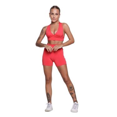 Imagem de Conjunto Top Com Bojo E Short Suplex Serra e Mar Roupa Para Academia Moda Fitness-Feminino