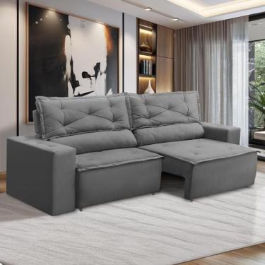 Imagem de Sofá Retrátil e Reclinável 3 lugares com Molas 2,00m Laura Suede Rover