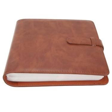 Imagem de Álbum de fotos de couro PU, 288 bolsos, armazenamento de fotos de 7,6 cm com páginas transparentes para Mini 12 11, cartões de crédito, cartões de visita (marrom)