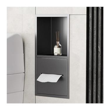 Imagem de Prateleira de parede de nicho de chuveiro de aço inoxidável, organizador de banheiro à prova d'água para xampu, artigos de higiene e papel higiênico - ideal para casa, quarto, cozinha e salas molhadas