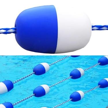 Imagem de Divisores de pista de piscina de 0,9 m - Kit de corda de segurança e flutuador, linhas de flutuação de bola de bóia para marcadores de piscina, barreira de pista de natação, tamanho ajustável (L6 m/6