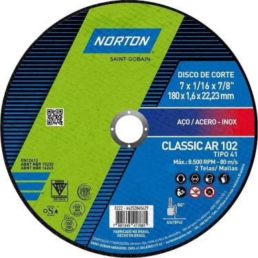 Imagem de Disco De Corte, 180 Mm X 1,6 Mm X 22,23 Mm, Classic, Norton Ostenvonder